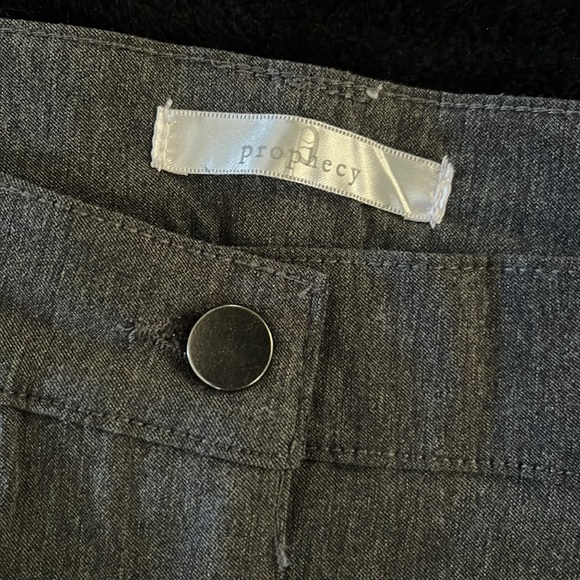 Charcoal Grey stretch skinny pant 8 skinny chino leggings leather trim Prophecy - Picture 4 of 11